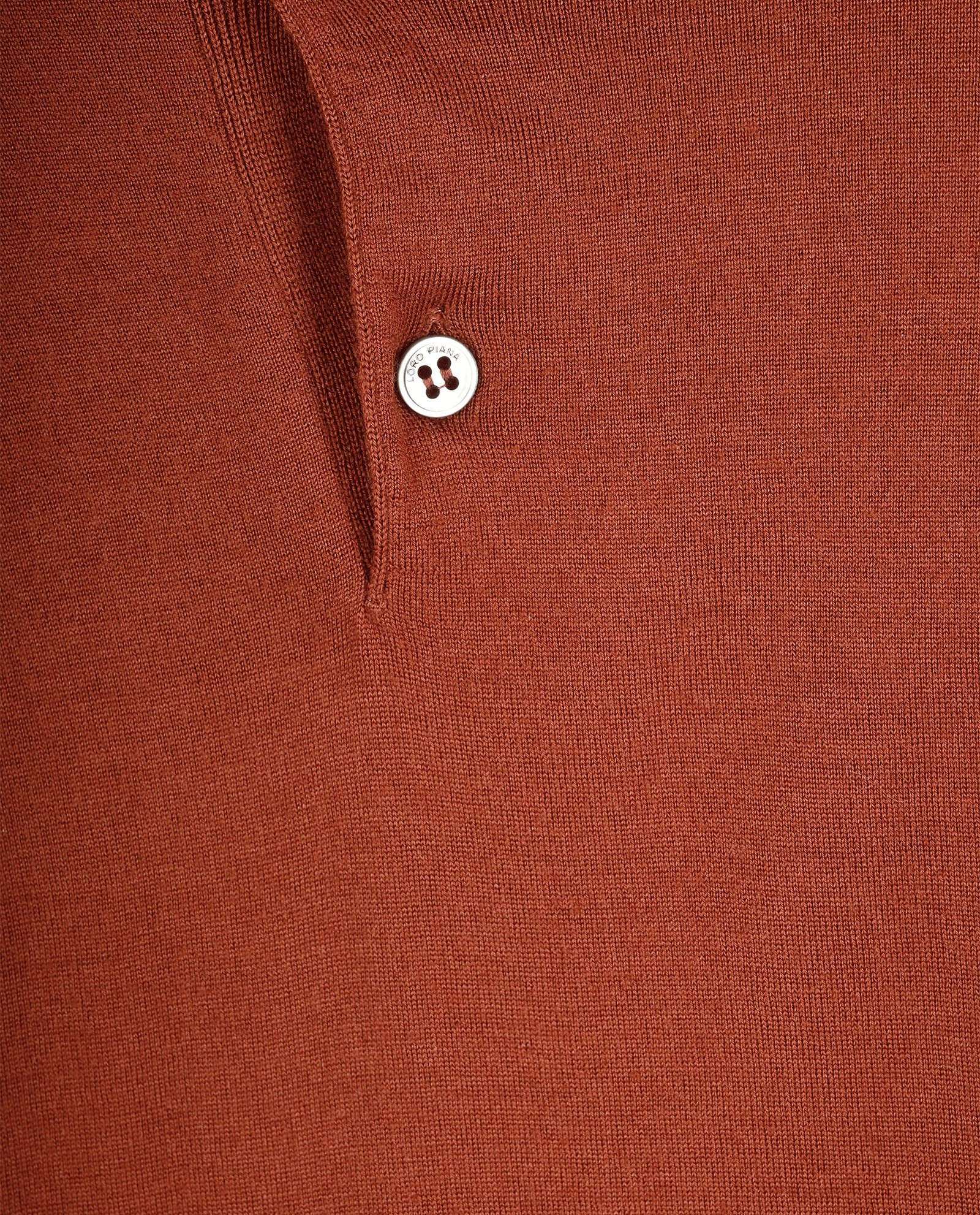 Loro Piana Long Sleeve Polo Shirt, &pound;180, Clothing, Brown, Wool, Other view