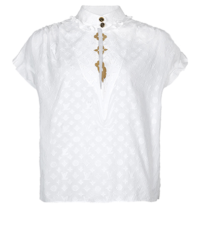 Louis Vuitton Monogram Frill Blouse, front view