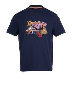 Louis Vuitton 2025 Embroidered T-Shirt, Mens, Cotton, Navy, Sz M, 3*