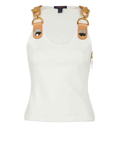 Louis Vuitton XXL Buckle Sleeveless Top, &pound;450, Clothing, White, Polyester (Polymer)/Viscose, Front view