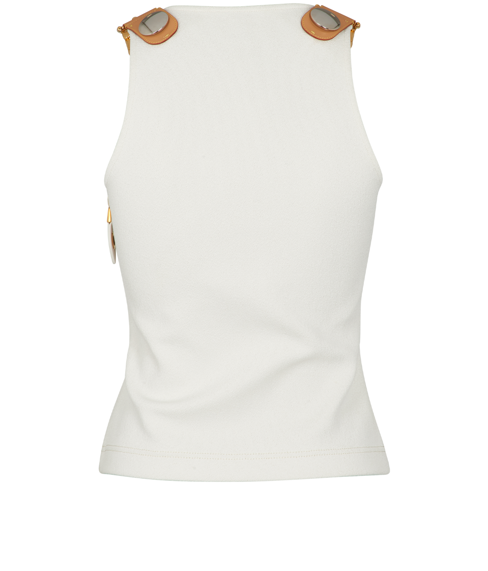 Louis Vuitton XXL Buckle Sleeveless Top, &pound;450, Clothing, White, Polyester (Polymer)/Viscose, Back view