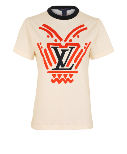 Louis Vuitton Crafty Logo T-Shirt, &pound;320, Clothing, Cream, Cotton, Front view