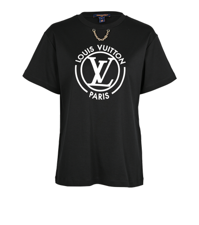 Louis Vuitton Flocked LV T-Shirt, &pound;375, Clothing, Black, Cotton, Front view