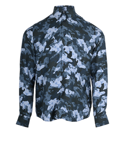 Louis Vuitton Camouflage Monogram Shirt, &pound;295, Clothing, Blue/Grey, Silk, Front view
