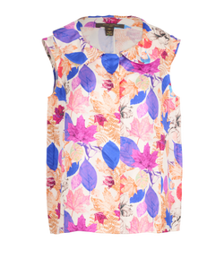 Louis Vuitton Leaf Print sleeveless Blouse, Silk, Multicolor, Sz XL, 2*
