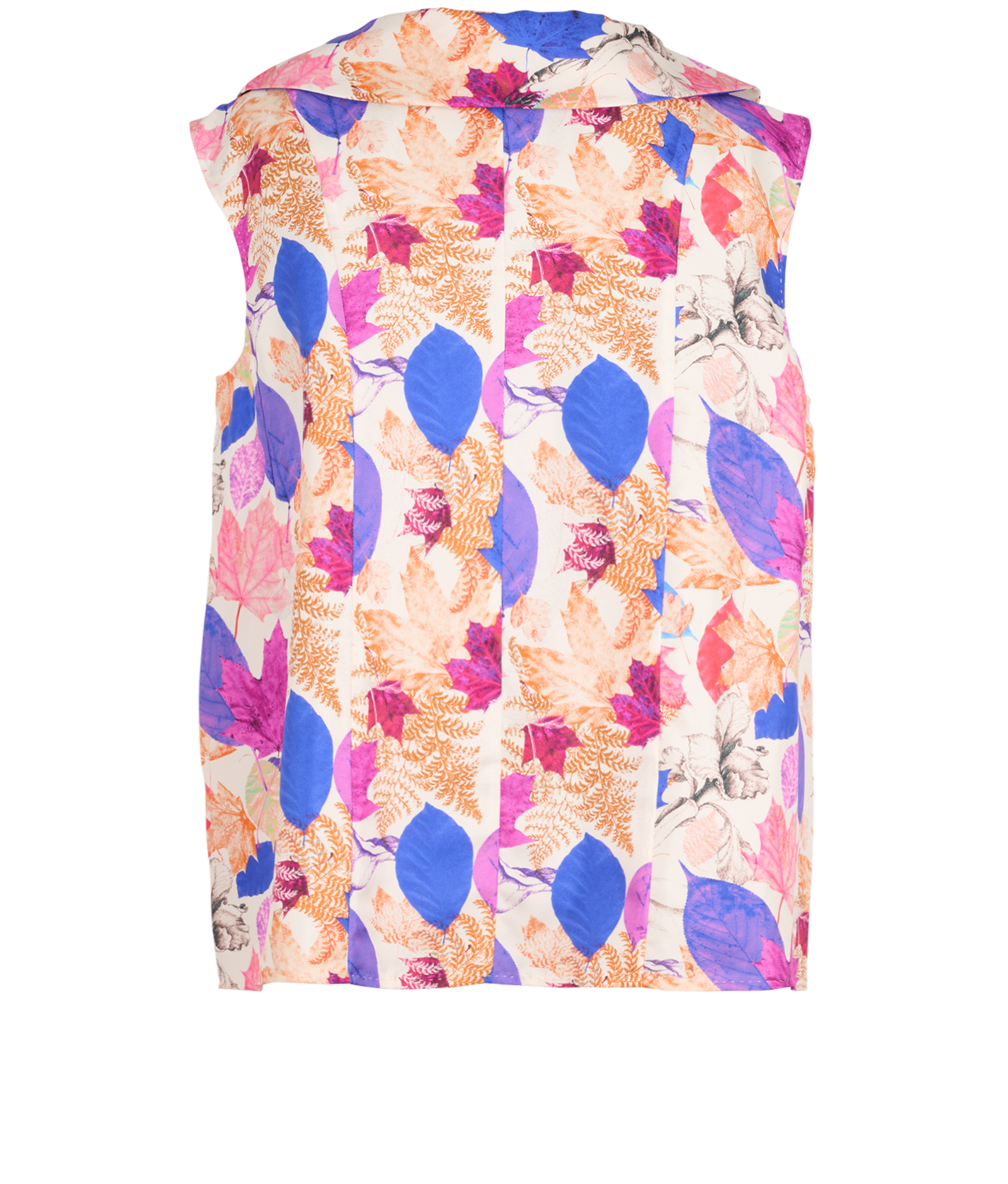 Louis Vuitton Leaf Print sleeveless Blouse, &pound;150, Clothing, Blue/Purple/White, Silk, Back view