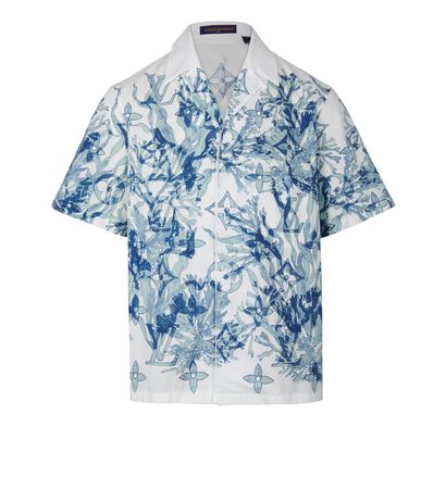 Louis Vuitton Graphic Short Sleeved Shirt, &pound;350, Clothing, Blue/White, Cotton, Front view