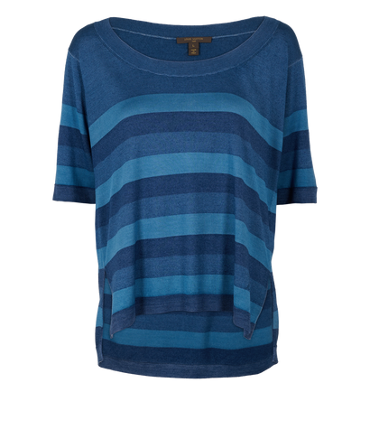 Louis Vuitton Striped Short Sleeve Top, &pound;180, Clothing, Blue, Wool, Front view