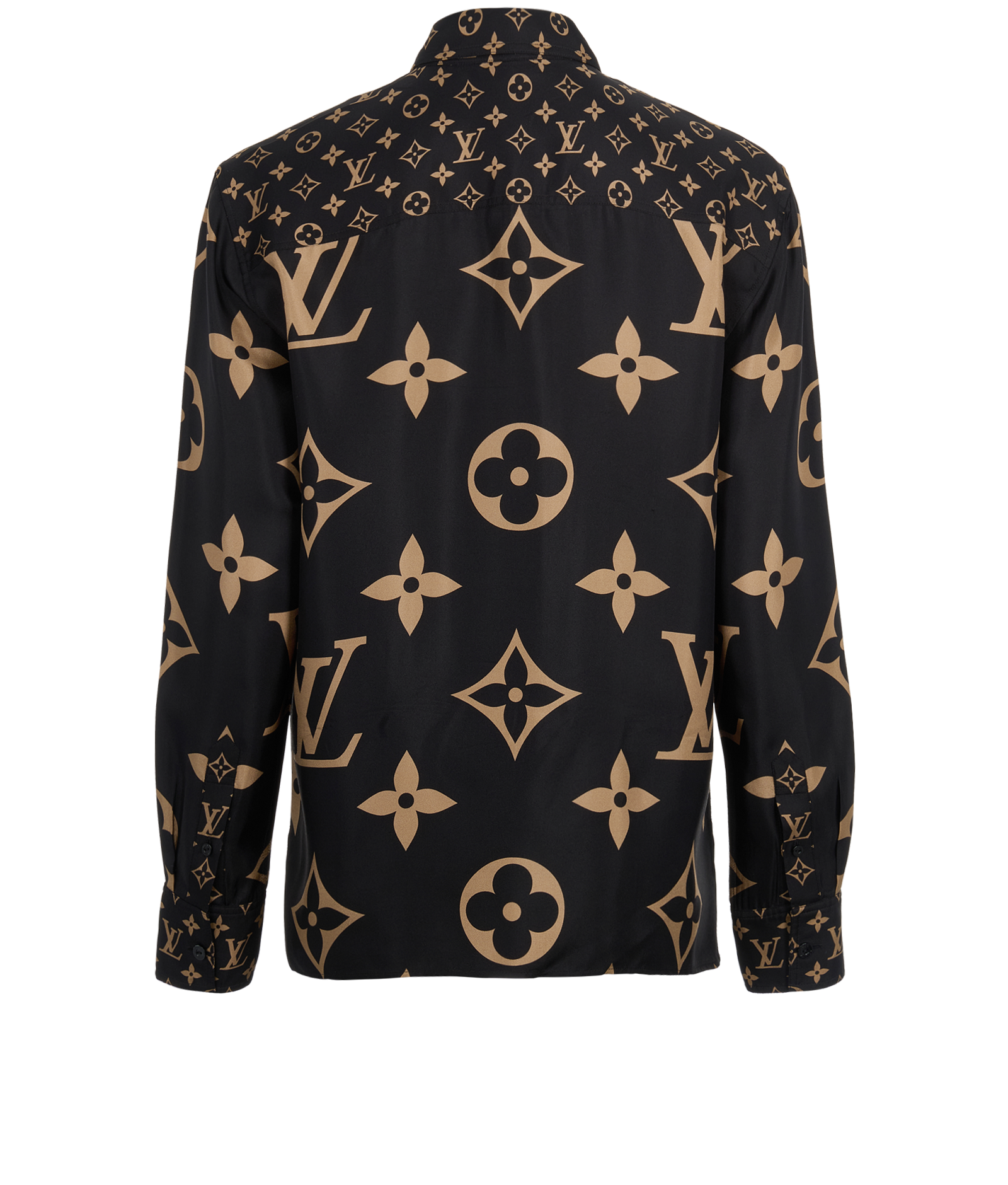 Louis Vuitton Monogram Shirt, &pound;495, Clothing, Black/Brown, Silk, Back view