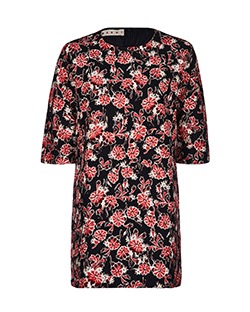 Marni Floral Tunic, Cotton, Black/Multi, UK 10