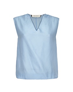 Marni Ribbed Vest, Viscose/Silk, Blue, UK 10