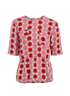 Marni Peplum Spot Print Top, &pound;70, Clothing, Pink, Silk, Front view