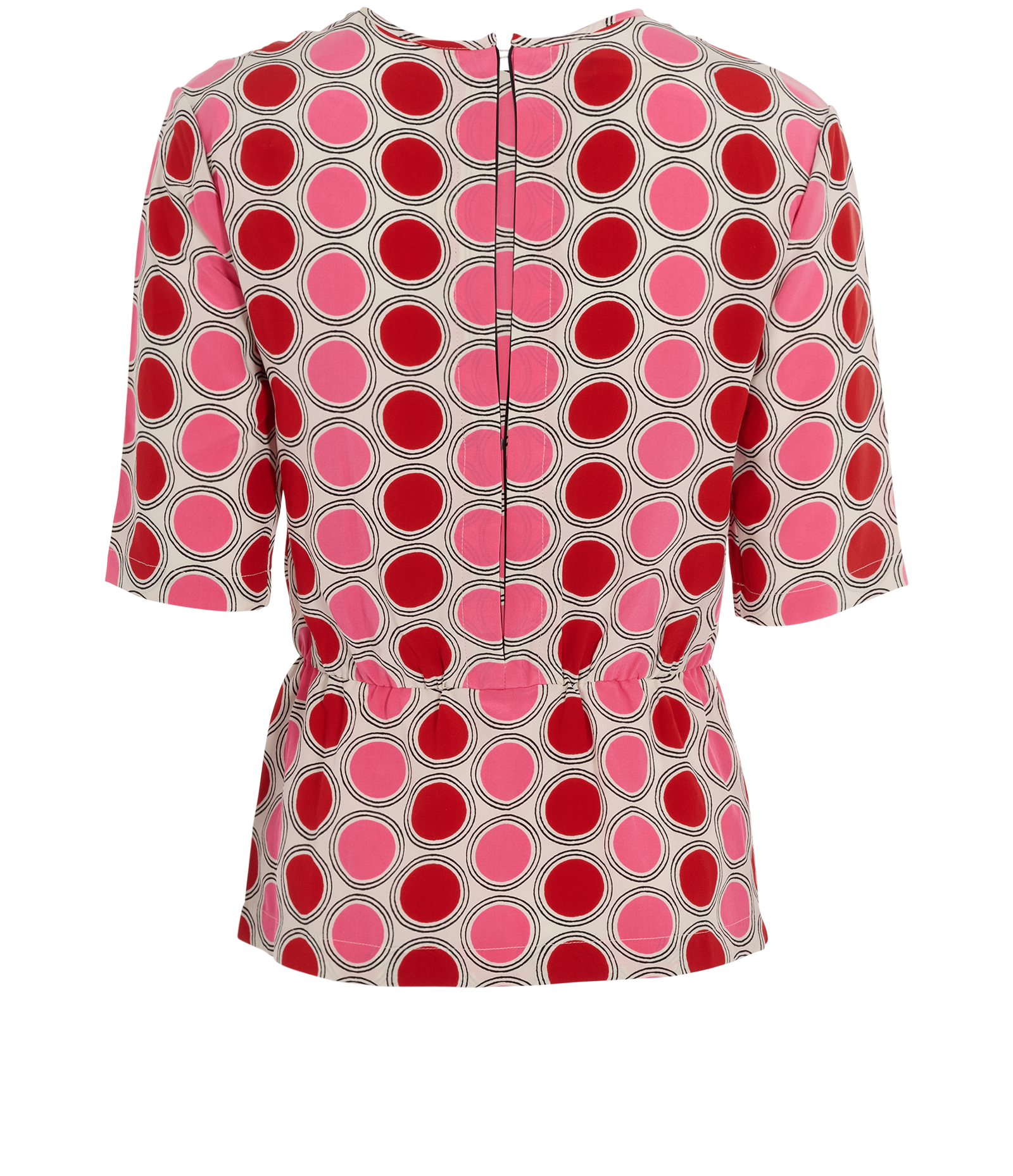 Marni Peplum Spot Print Top, &pound;70, Clothing, Pink, Silk, Back view