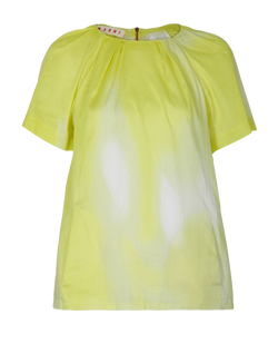 Marni Sleeveless Top, Cotton, Yellow/White, UK10, 3*
