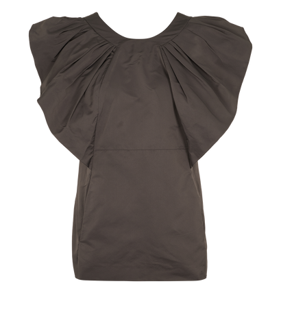 Marni Ruffle Shoulder Blouse, &pound;70, Clothing, Grey, Polyester (Polymer), Front view