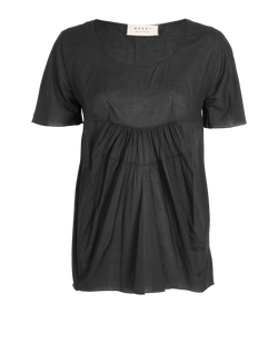 Marni Muslin Crew Neck Blouse, Cotton, Black, UK8, 3*
