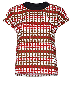 Marni Polka Dot Top, Cotton, Red/White, UK 10