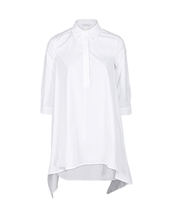Max Mara Long Sleeve Shirt, Cotton, White, UK 6