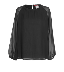 Max Mara Long Sleeved Blouse, Silk, Black, Sz 16, 4*