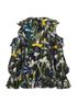 Alexander McQueen Cold Shoulder Floral Blouse, back view