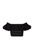 Alexander McQueen Ruffle Crop Top, £145, Clothing, Black, Cotton, Front view