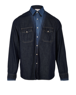 Alexander McQueen Denim Button Up, Denim, Blue, Sz XL, 4*