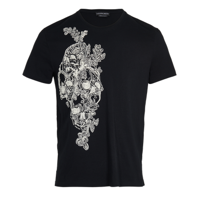 Alexander McQueen Skull Embroidery T Shirt, front view