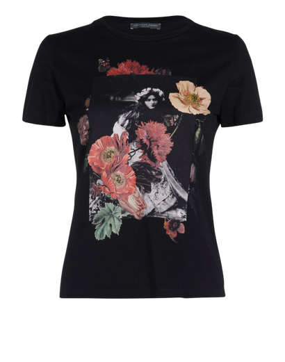 Alexander Mcqueen Rose Print T Shirt, front view