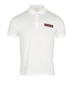 Alexander McQueen Polo Top, Mens, Cotton, White, Sz S, 2*