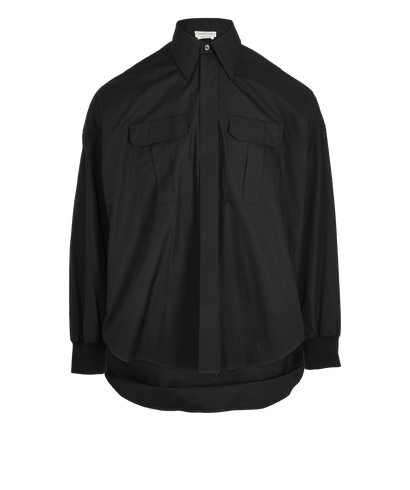 Alexander McQueen Dropped Shoulder Shirt, &pound;160, Clothing, Black, Cotton, Front view