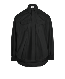 Alexander McQueen Dropped Shoulder Shirt, Mens, Cotton, Black, Sz M, 3*