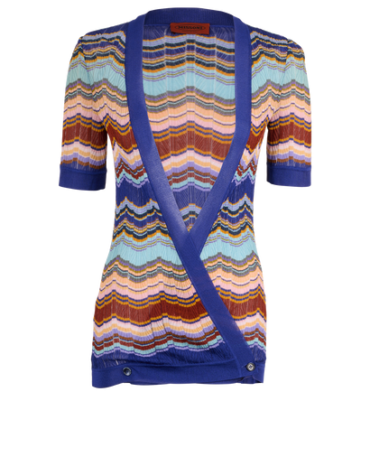 Missoni Cross Over Top With Scarf, &pound;150, Clothing, Blue, Viscose, Front view