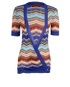 Missoni Cross Over Top With Scarf, &pound;150, Clothing, Blue, Viscose, Front view