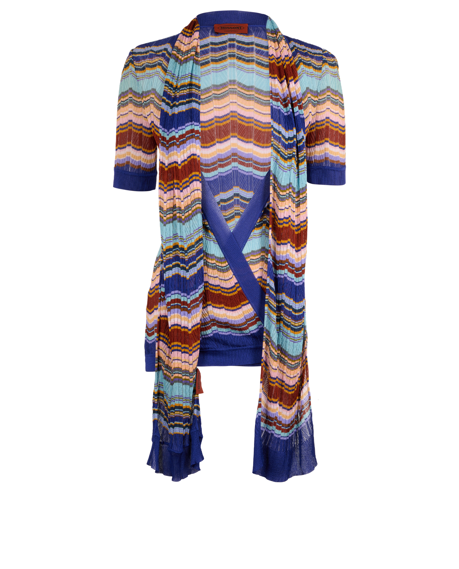 Missoni Cross Over Top With Scarf, &pound;150, Clothing, Blue, Viscose, Other view