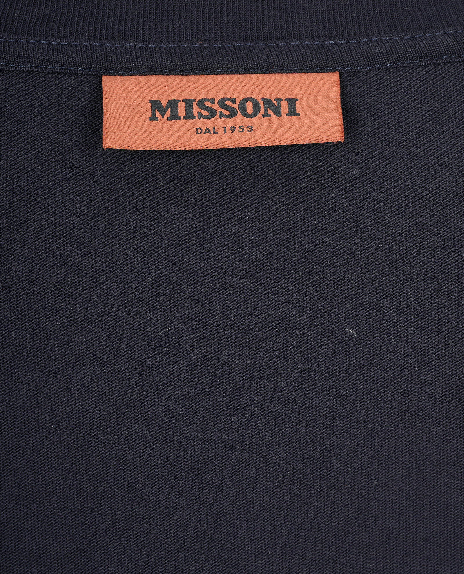 Missoni Logo Embroidered T-Shirt, &pound;80, Clothing, Navy, Cotton, Other view
