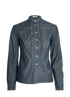 Miu Miu Denim Rouche Shirt, front view