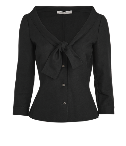 Miu Miu Bow Neckline Shirt, front view