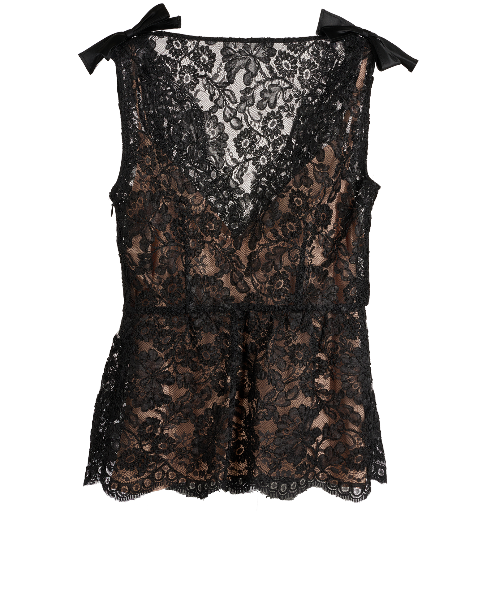Miu Miu Lace Blouse, &pound;150, Clothing, Black, Polyester (Polymer), Back view