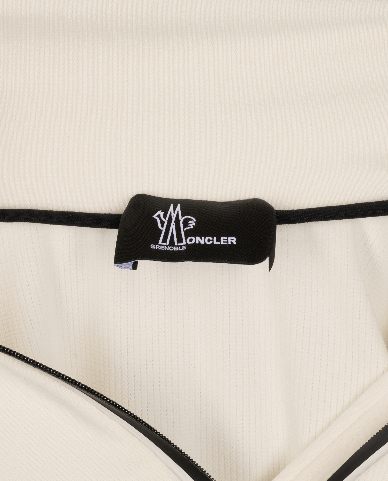 Moncler High Collar Top, &pound;150, Clothing, Black/Cream, Polyester (Polymer), Other view