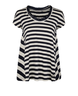 Moncler Striped T-Shirt, Cotton, Black/White, UK14, 3*