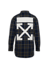Off-White Plaid Overshirt, &pound;110, Clothing, Blue, Cotton/Polyester, Back view