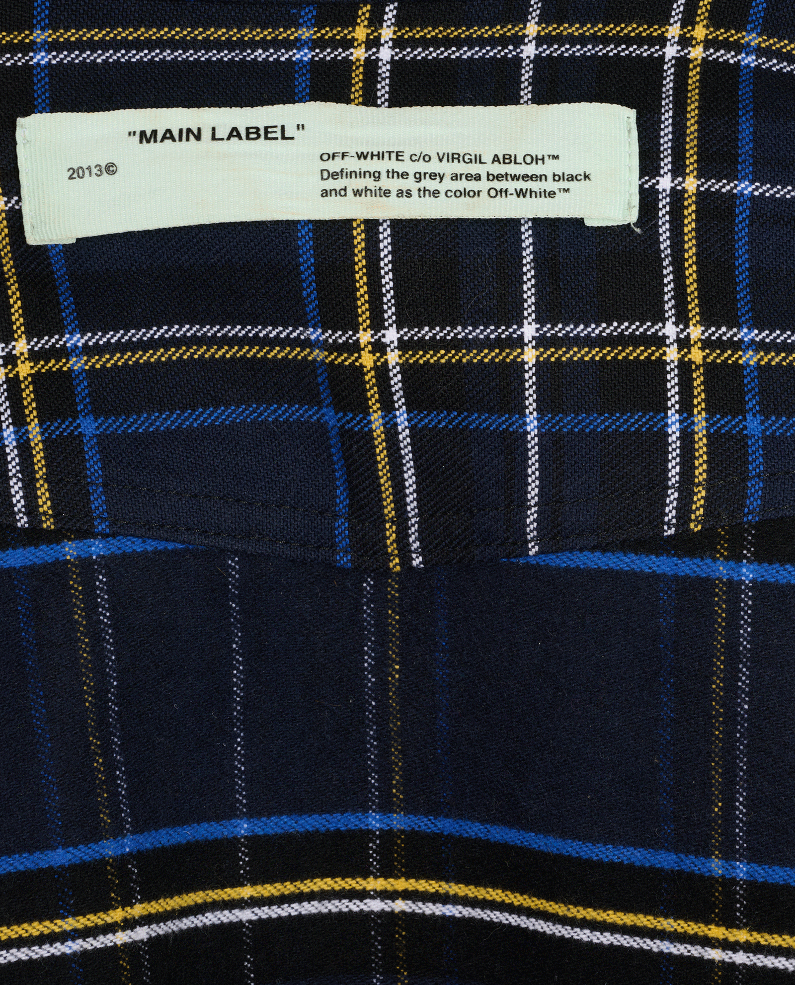 Off-White Plaid Overshirt, &pound;110, Clothing, Blue, Cotton/Polyester, Other view