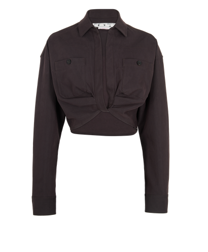 Off -White Twist Crop Cargo Shirt, front view