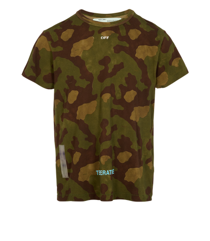 Off-White Camouflage T-Shirt, &pound;70, Clothing, Green, Cotton, Front view