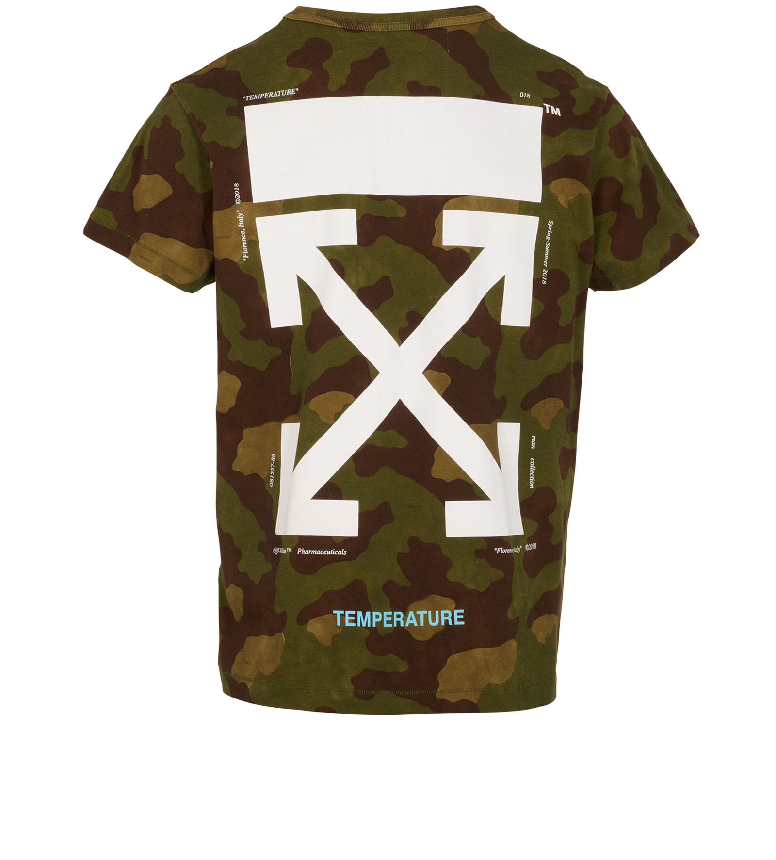 Off-White Camouflage T-Shirt, &pound;70, Clothing, Green, Cotton, Back view