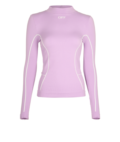 Off White Long Sleeve Sports Top, front view