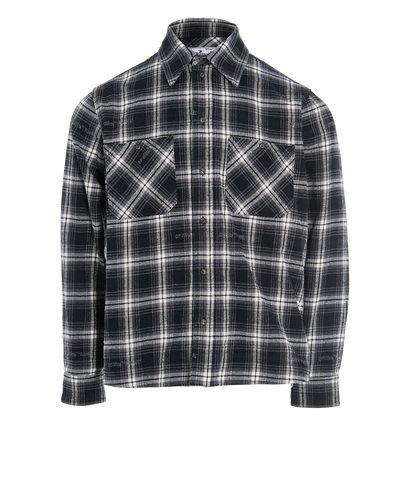 Off-White Stencil Flannel Checked Shirt, front view