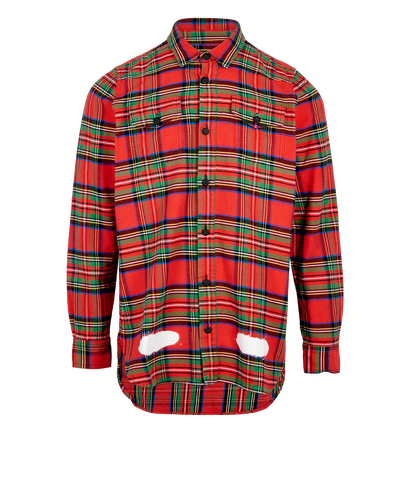 Off-White Diagonal Spray Plaid Overshirt, front view
