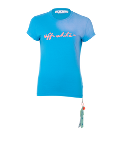 Off-White T-Shirt,Cotton, Blue/Pink, Sz S, 3*