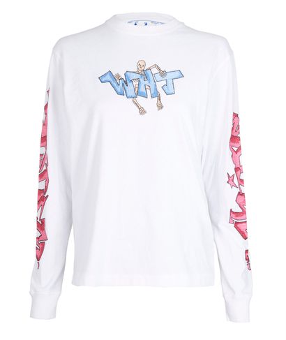 Off White Embroidered WHT Graffiti T-Shirt, front view